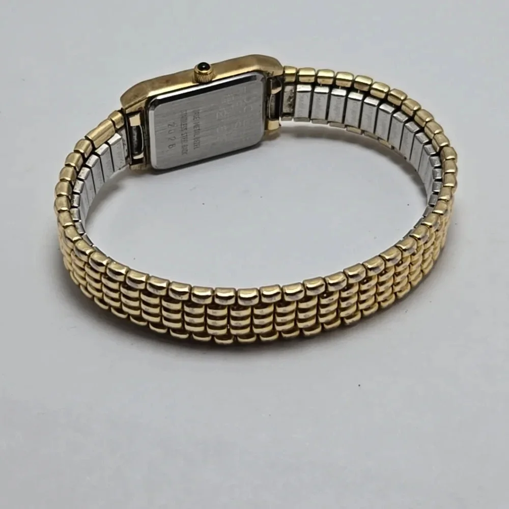 Vintage Womens Speidel Diamond Quartz Watch Stretch Bracelet New Battery Dainty - Picture 7 of 8
